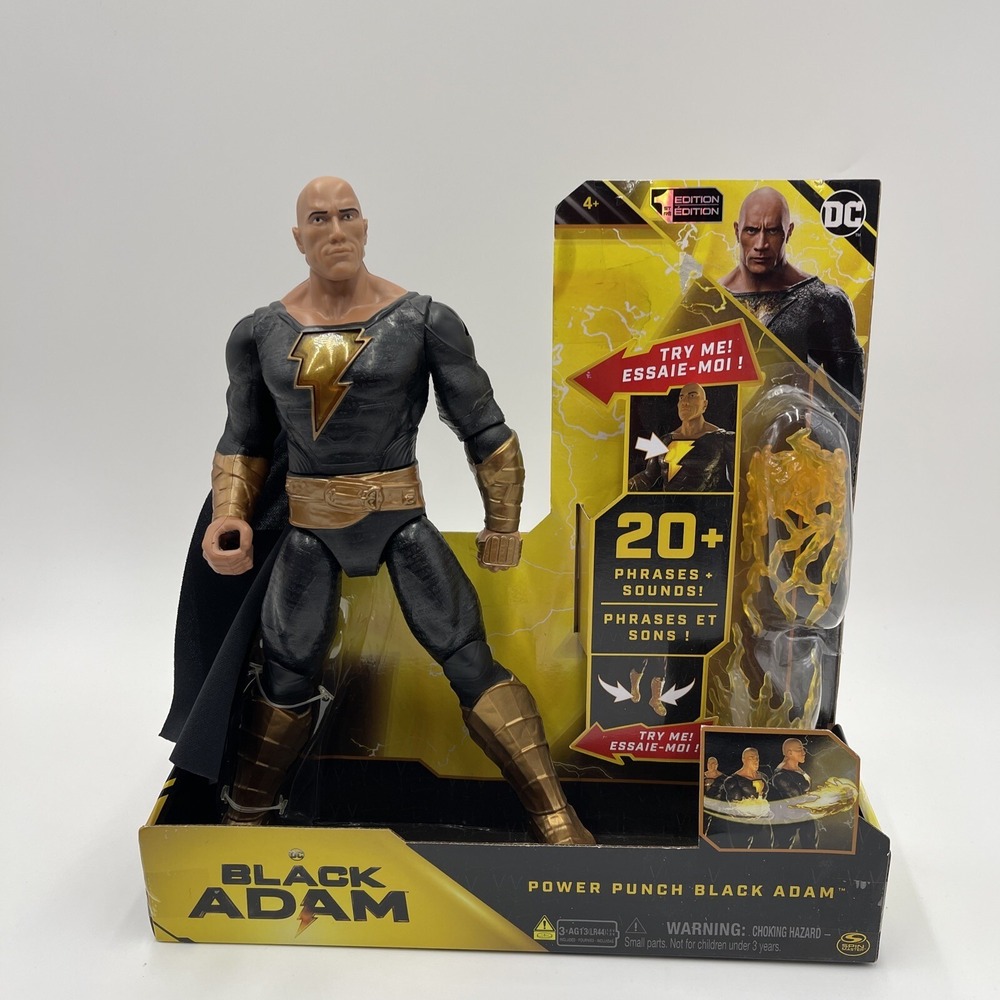 New DC Comics, Power Punch Black Adam 12-inch‎ Action Figure W/ Accessories